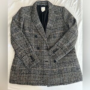 H&M Black and White Checkered Blazer